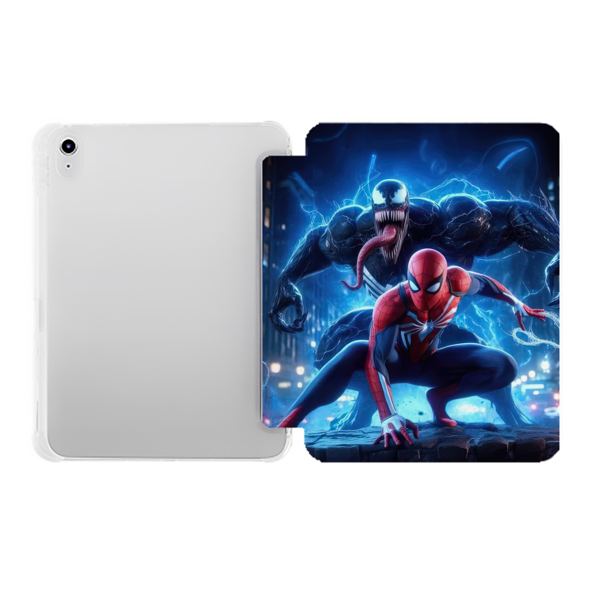 （画像用） Spider Man スパイダーマン IPad ケース ペン収納付き 三つ折りスタンド PUレザー×シリコン 対応機種9.5/10.5/10.9インチ